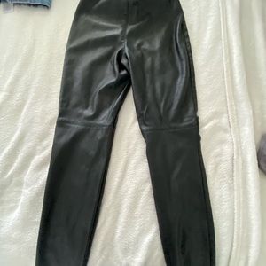 Black leather pants womans